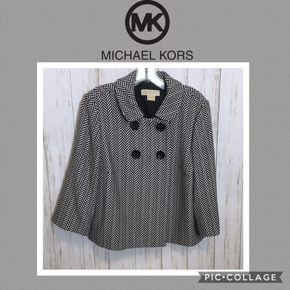 Michael Kors Herringbone Swing Jacket 3/4 Sleeves - Picture 2 of 7